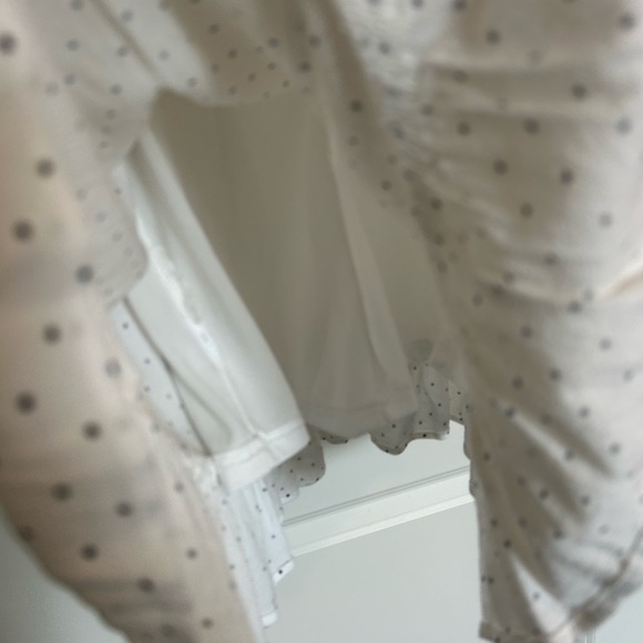 Urban outfitters Chic White Polka Dot Dress tie front skinny strap-60s - Picture 6 of 7